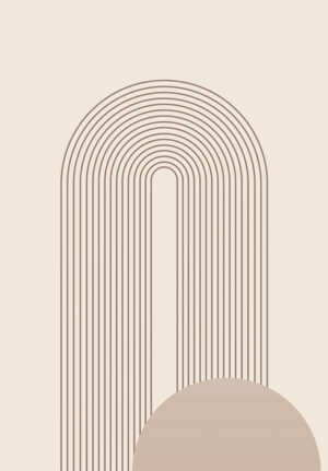 Lámina Abstracta Minimalista en Beige