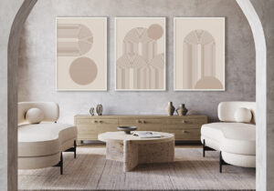 Láminas Geométricas Minimalistas enmarcadas