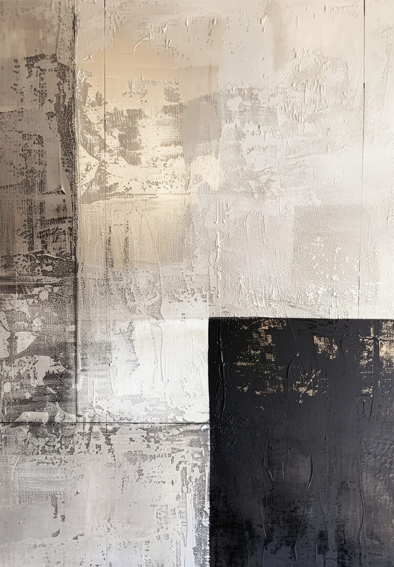 Arte Abstracto en Gris y Negro Minimalista