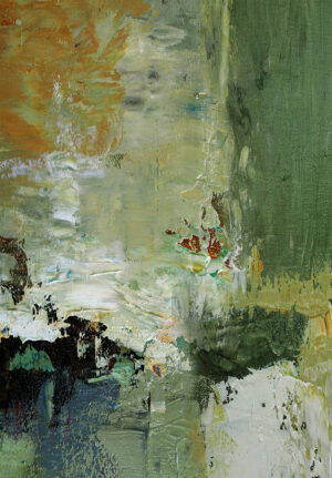 Lienzo Abstracto Texturizado en Verde y Amarillo