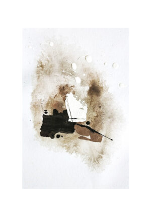 Acuarela Abstracta en Tonos Beige y Marrón