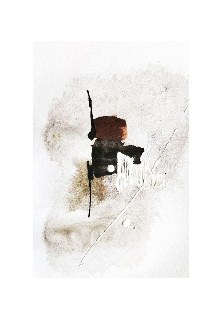 Obra Abstracta Neutra en Tinta