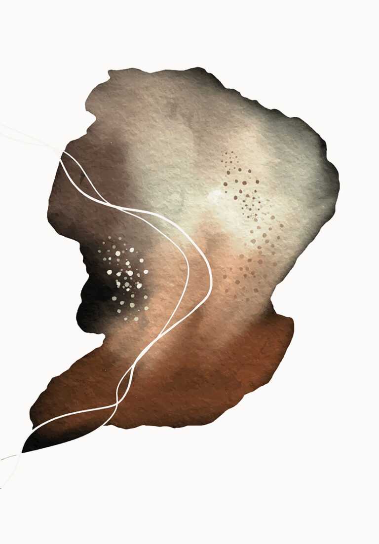 Obra Abstracta en Acuarela en Tonos Tierra