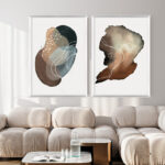 Obra Abstracta enmarcada en Tonos Neutros