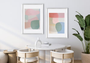 Impresiones Abstractas en Decoración Interior Minimalista