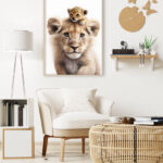 Retrato de Cachorros de León en Estilo Minimalista