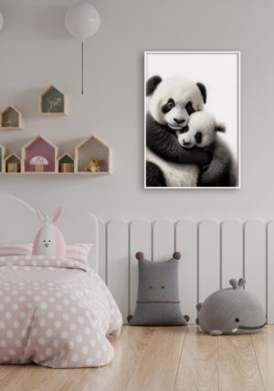 Abrazo Tierno de Panda y su Cría