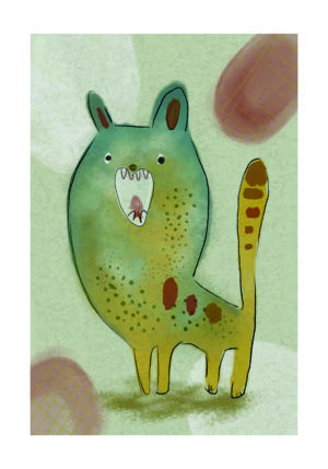 Ilustración Abstracta y Juguetona de Animal