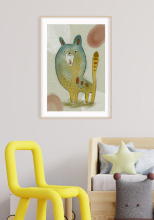 Ilustración Abstracta y Juguetona de Animal