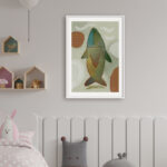 Arte Abstracto de Salmón en Colores Vivos