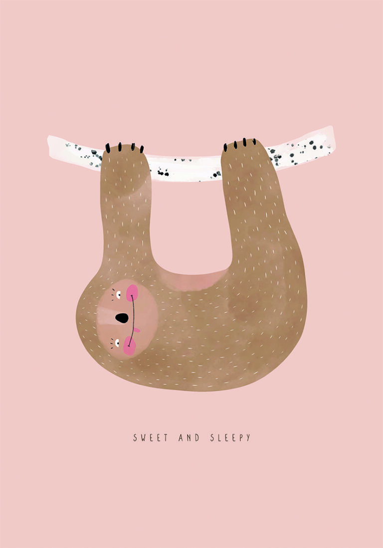 Ilustración Dulce de Perezoso Dormilón