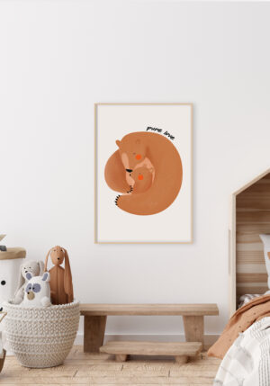 Osos Marrones Abrazados en Dibujo Ilustrado