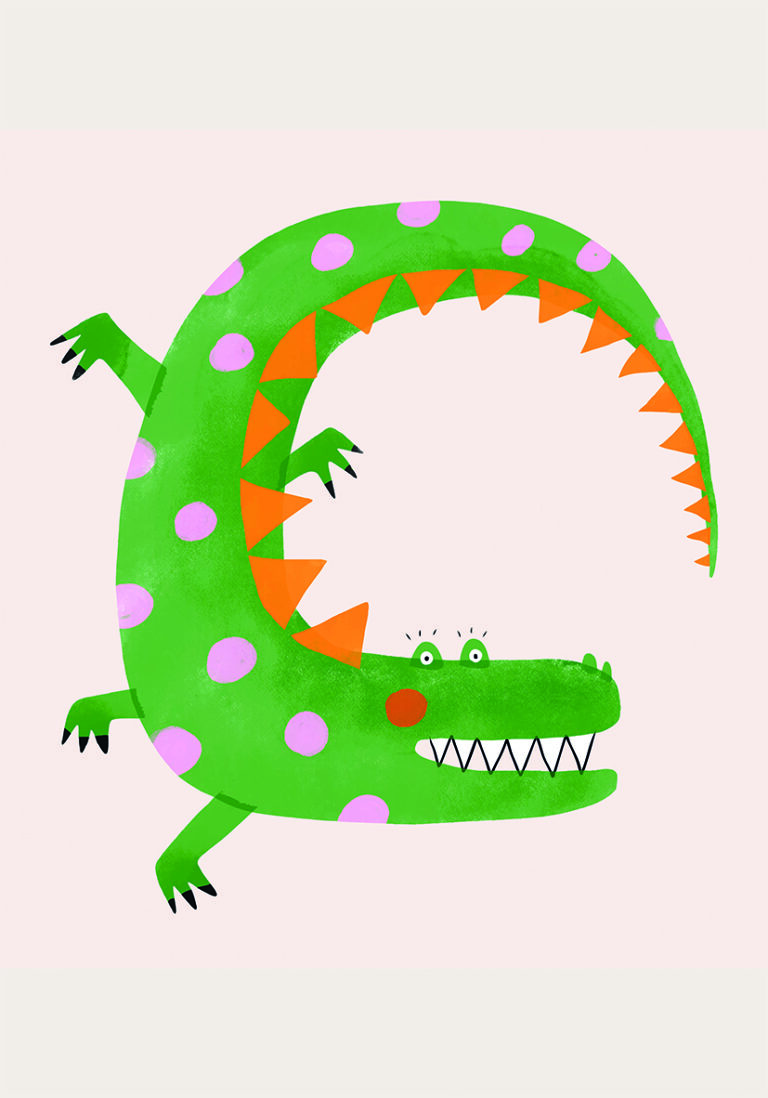 Cocodrilo Divertido en Estilo de Dibujo Animado