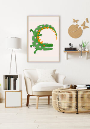 Cocodrilo Divertido en Estilo de Dibujo Animado