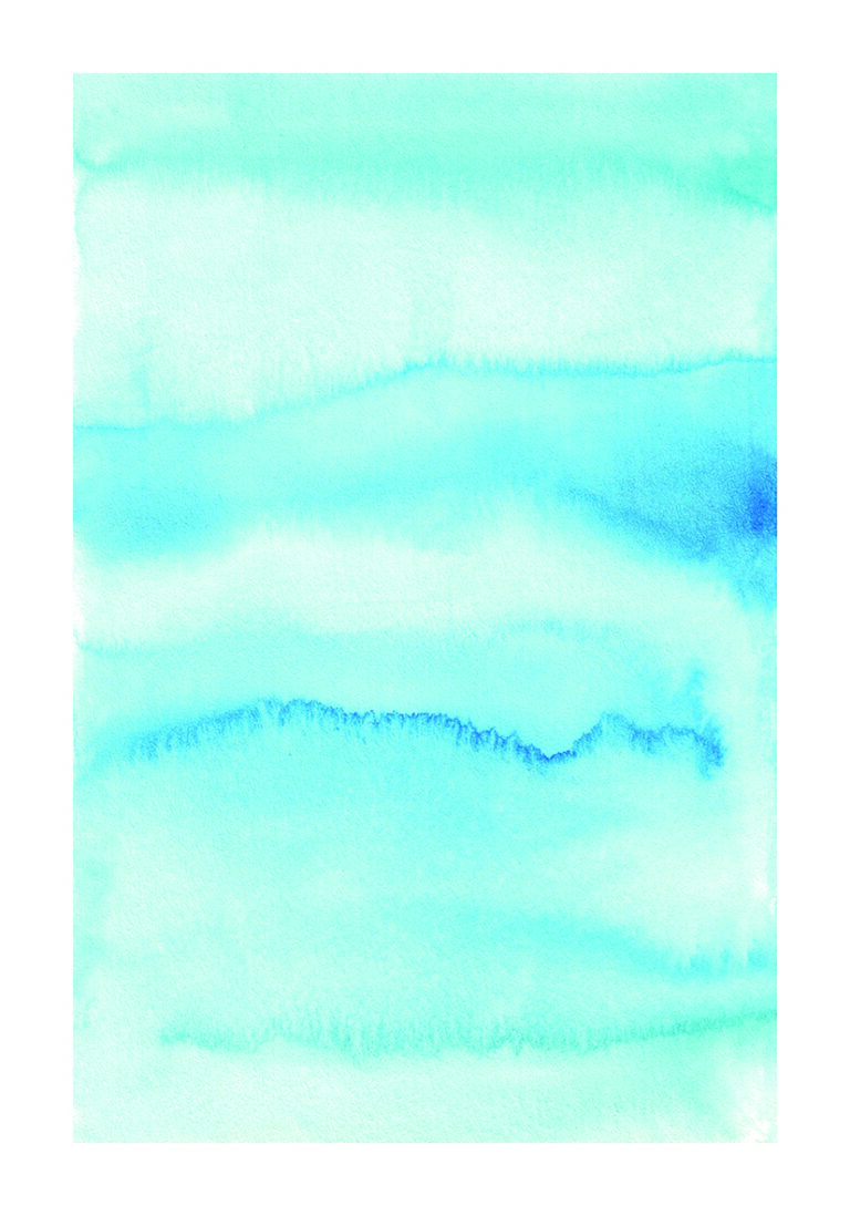 Pintura Abstracta en Acuarela Azul