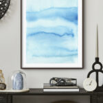 Pintura Abstracta en Acuarela Azul