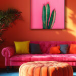 Cactus Minimalista sobre Fondo Rosa