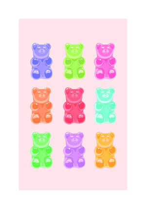Patrón de Ositos de Goma en Colores Brillantes