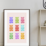 Patrón de Ositos de Goma en Colores Brillantes