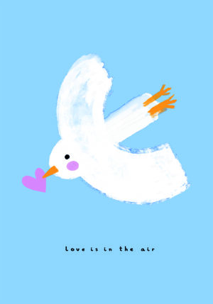 Ilustración de Paloma con Corazón