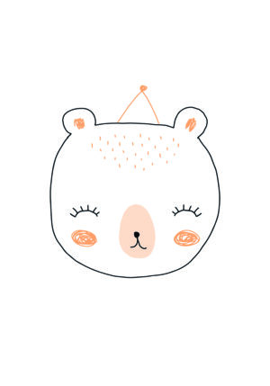 Dibujo Minimalista de Carita de Osito