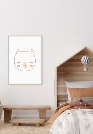 Dibujo Minimalista de Carita de Osito