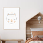 Dibujo Minimalista de Carita de Osito