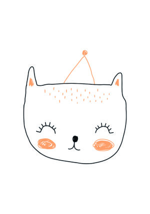 Ilustración de Gato Hecha a Mano en Estilo Minimalista