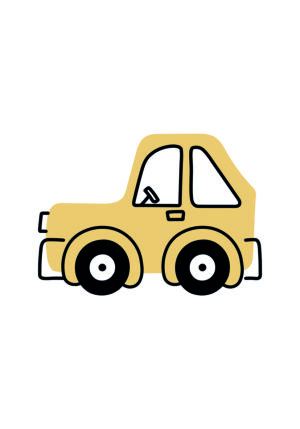 Ilustración Minimalista de Coche Amarillo