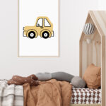 Ilustración Minimalista de Coche Amarillo