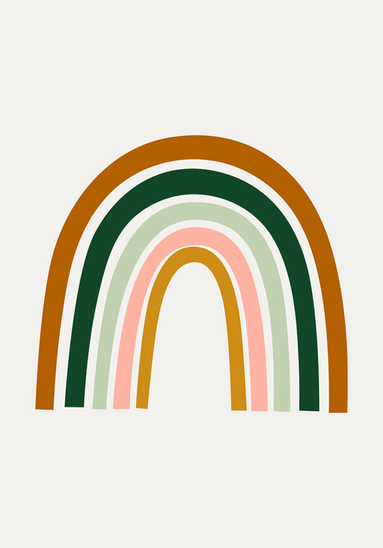 Diseño de Arcoíris Bohemio en Tonos Tierra