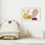 Diseño Botánico Abstracto en Tonos Pastel