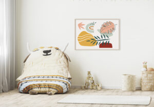 Diseño Botánico Abstracto en Tonos Pastel