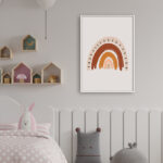 Ilustración Boho Minimalista de Arcoíris