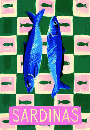 Ilustración colorida de sardina