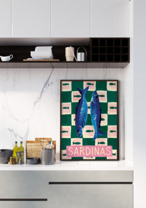 Ilustración colorida de sardina