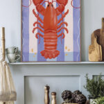 Ilustración gráfica de langosta roja