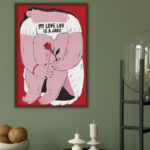 Mujer ilustrada con una rosa