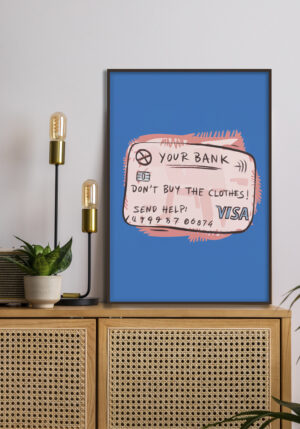 Ilustración humorística de tarjeta de crédito