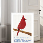 Cardenal rojo en ilustración cómica