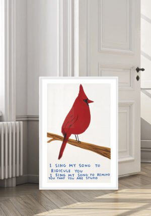 Cardenal rojo en ilustración cómica