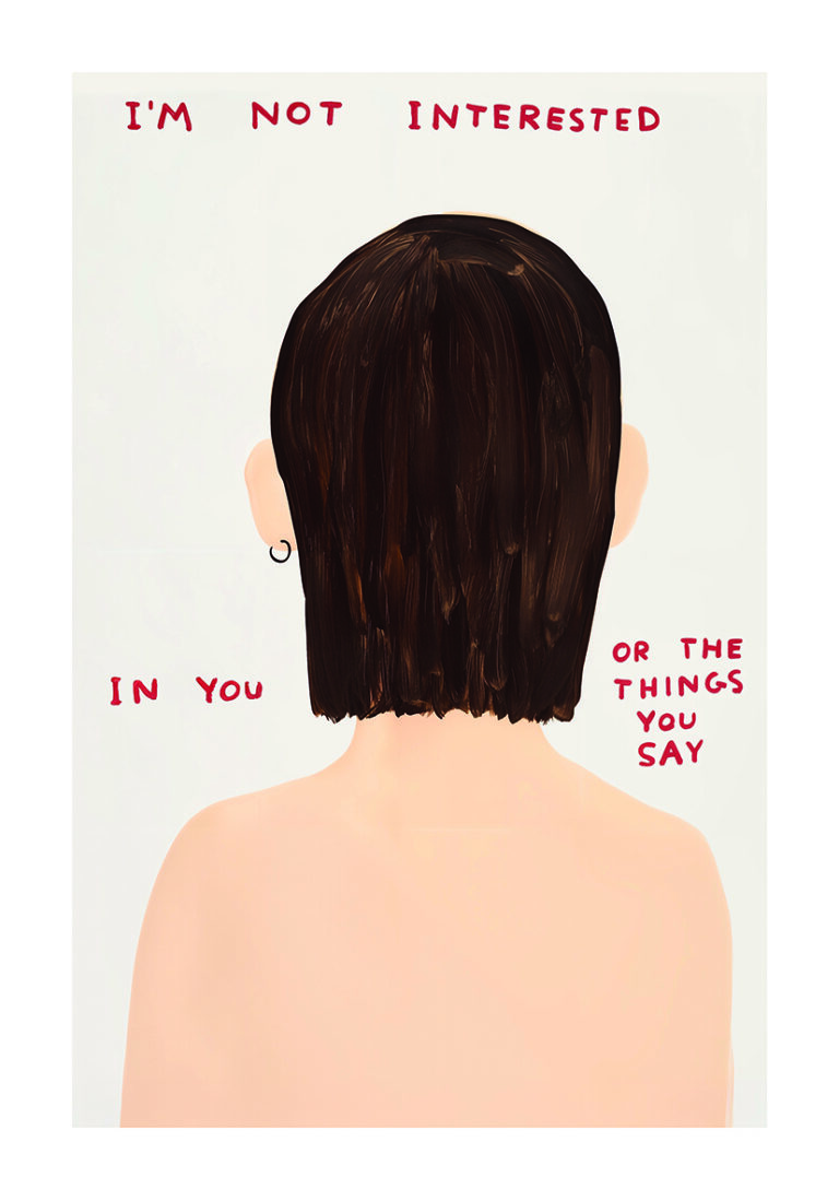 Obra minimalista con texto expresivo