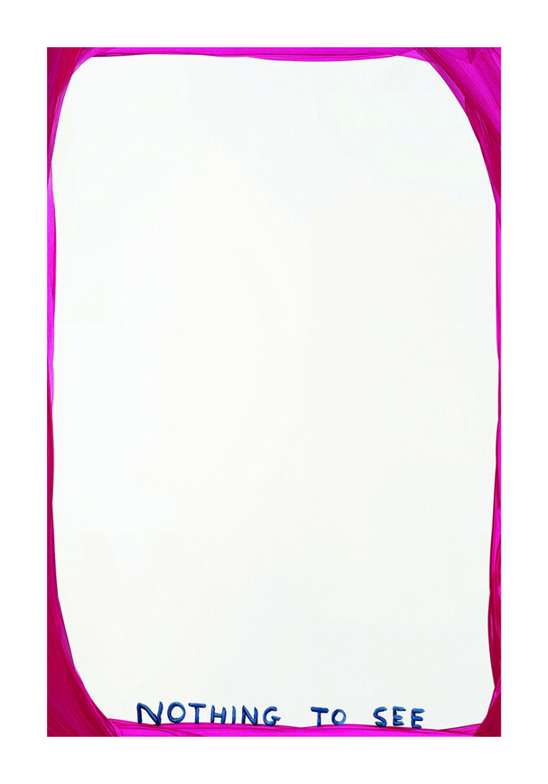 Lienzo abstracto con borde rosa intenso