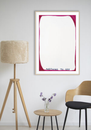 Lienzo abstracto con borde rosa intenso