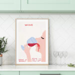 Pintura abstracta de vino con tipografía