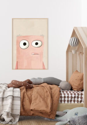 Personaje caricaturesco con ojos grandes