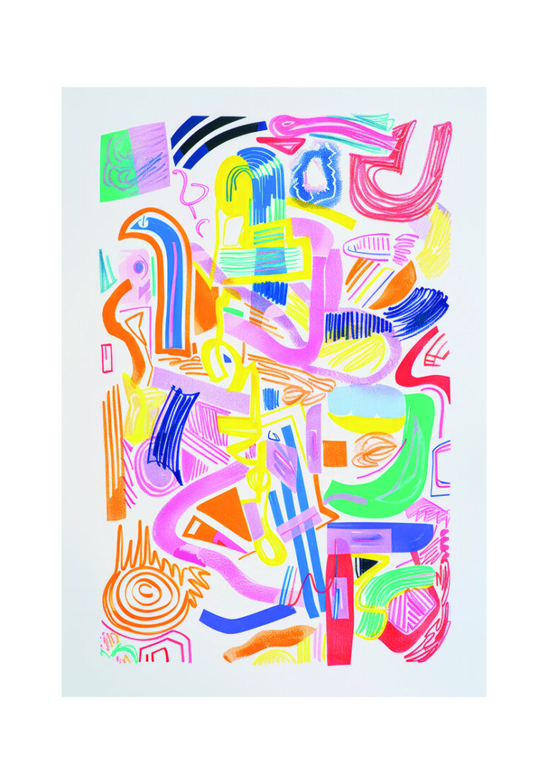 Composición abstracta en colores vibrantes