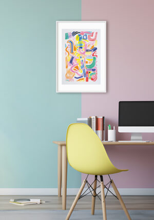 Composición abstracta en colores vibrantes