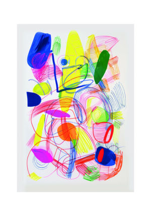 Obra abstracta con colores intensos