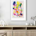 Obra abstracta con colores intensos